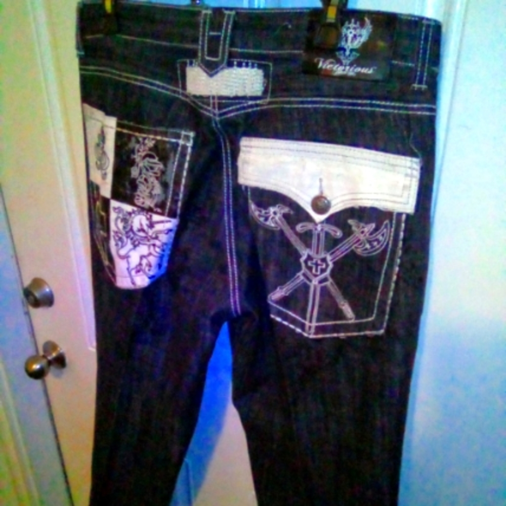 Men's Victorious Jeans in Black/White